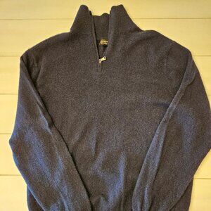 J.Crew Navy Cashmere Half-Zip Sweater - Size XL